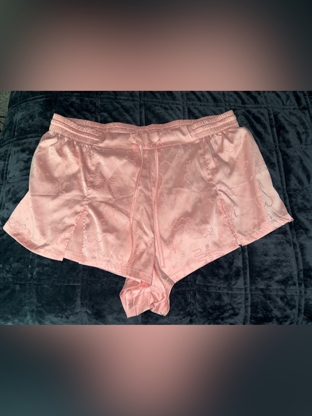 Savage X Fenty Peachy Pink Satin Pajama Shorts